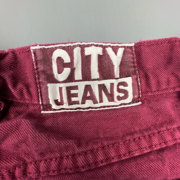 City Jeans High Rise Mom Jeans | Size 12 Red Tapered | Made in USA - Picture 10 of 12